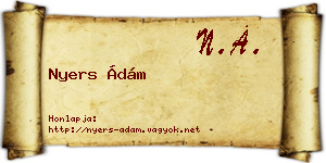 Nyers Ádám névjegykártya